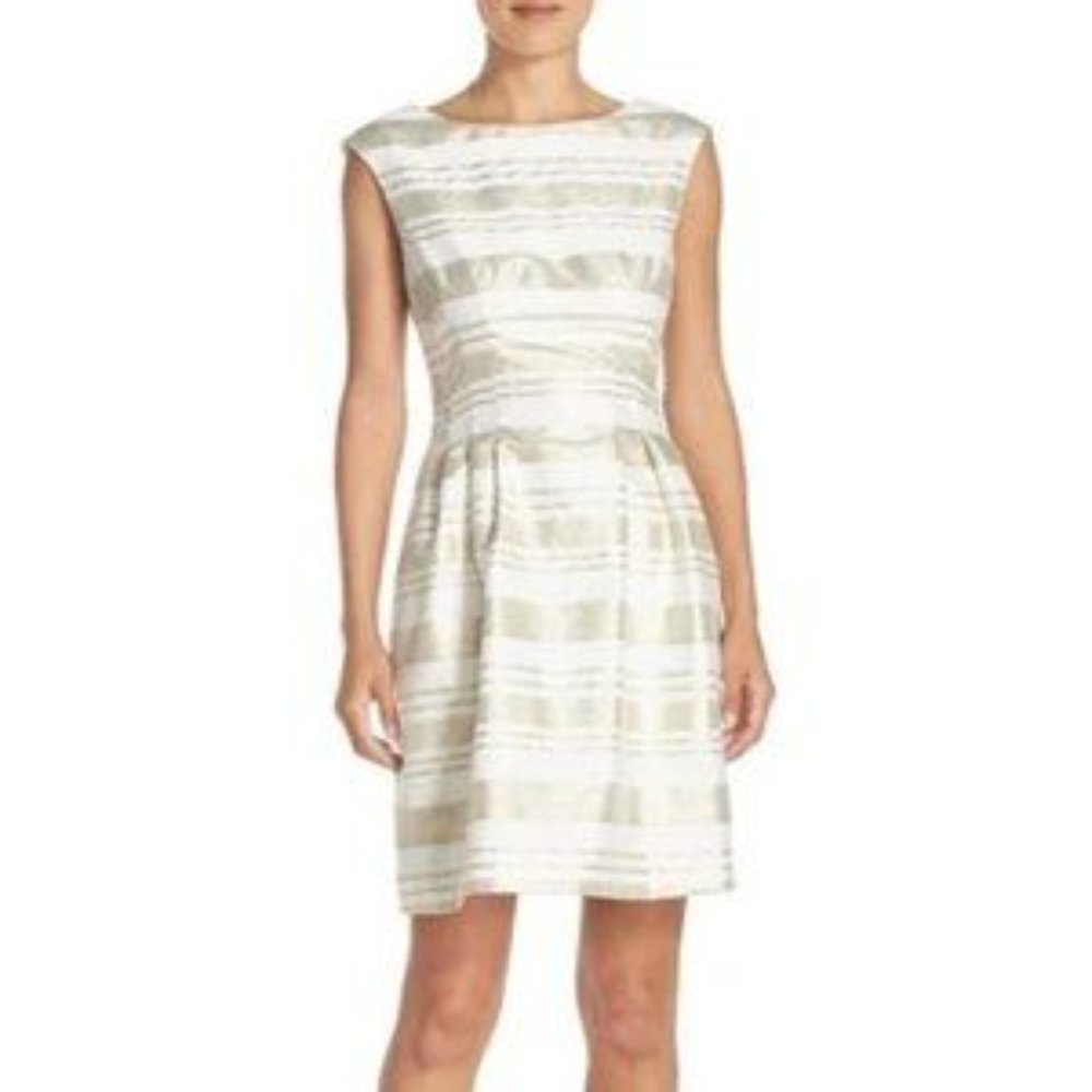 NWT Vince Camuto Striped Hexagon Sleeveless Dress Size 10